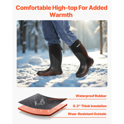 VEVOR Προστατευτικά υποδήματα για άνδρες Μπότες εργασίας από καουτσούκ νεοπρένιο Μέγεθος 12 ΗΠΑ