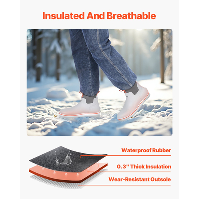 VEVOR Ανδρικές μπότες κατάστρωμα για τον αστράγαλο Αδιάβροχες αντιολισθητικές μπότες εργασίας για βροχή Μέγεθος 9 US