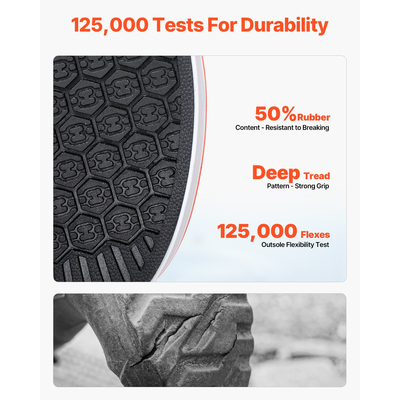 VEVOR Ανδρικές μπότες κατάστρωμα για τον αστράγαλο Αδιάβροχες αντιολισθητικές μπότες εργασίας για βροχή Μέγεθος 13 US