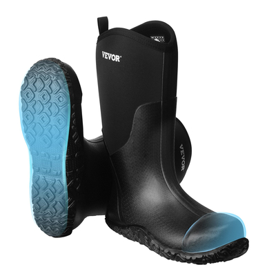 VEVOR Rubber Boots Ανδρικά Προστατευτικά Υποδήματα Steel Toe Work Μπότες βροχής Μέγεθος 9 US