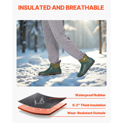 VEVOR Γυναικείες μπότες κατάστρωμα για τον αστράγαλο Αδιάβροχες αντιολισθητικές μπότες εργασίας βροχής Μέγεθος 7 US