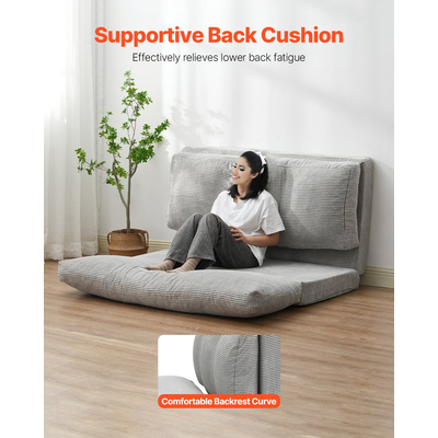 Πτυσσόμενος καναπές-κρεβάτι VEVOR Πτυσσόμενος καναπές-κρεβάτι με πλενόμενο κάλυμμα Σκούρο Γκρι (Πλήρη)