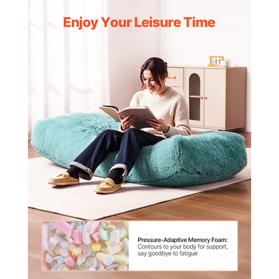 Καρέκλα VEVOR Bean Bag με αφαιρούμενο και πλενόμενο κάλυμμα για ενήλικες αφράτο βελούδινο μπλε