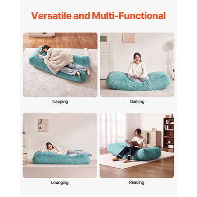 Καρέκλα VEVOR Bean Bag με αφαιρούμενο και πλενόμενο κάλυμμα για ενήλικες αφράτο βελούδινο μπλε