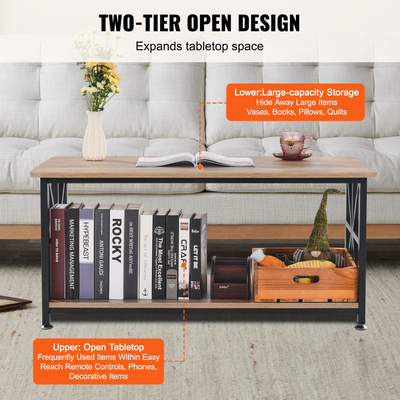 VEVOR 40" Τραπέζι σαλονιού Farmhouse Ορθογώνιο Τραπέζι με ανοιχτό αποθηκευτικό χώρο