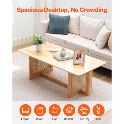 Τραπεζάκι σαλονιού VEVOR Rattan Ορθογώνιο Τραπέζι σαλονιού Rattan 1-επιπέδου για σαλόνι