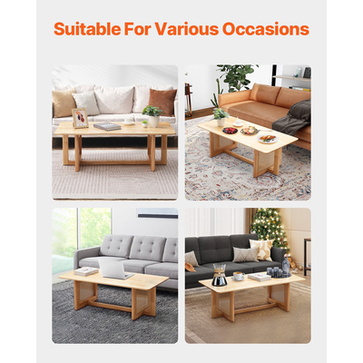 Τραπεζάκι σαλονιού VEVOR Rattan Ορθογώνιο Τραπέζι σαλονιού Rattan 1-επιπέδου για σαλόνι