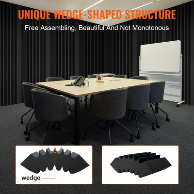 VEVOR Acoustic Foam Panels 4 Pack 16,5 x 6,3 x 12 in Adhesive for Wall Cails