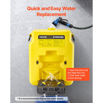 Φορητός σταθμός πλύσης ματιών VEVOR, σταθμός πλύσης ματιών έκτακτης ανάγκης 14 γαλονιών, εγκεκριμένος από την OSHA