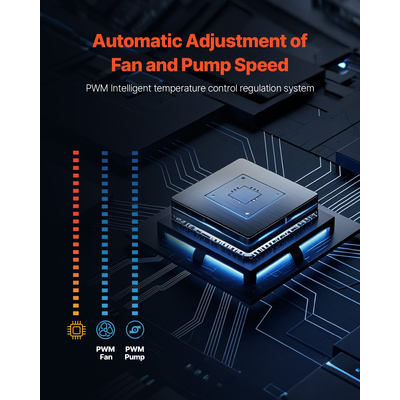 VEVOR CPU Liquid Cooler AIO CPU Water Cooler με φως ARGB & 3 ανεμιστήρες PWN (120mm)