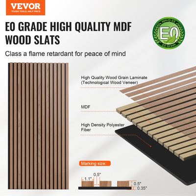 Ακουστικά πάνελ VEVOR Wood Slat 23,6 x 47,2 ιντσών για μοντέρνα διακόσμηση τοίχου καρυδιά