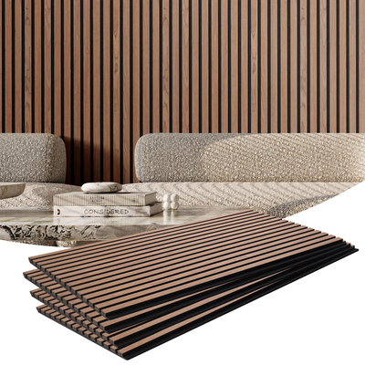 Ακουστικά πάνελ VEVOR Wood Slat 23,6 x 47,2 ιντσών για μοντέρνα διακόσμηση τοίχου καρυδιά