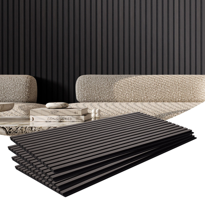 Ακουστικά πάνελ VEVOR Wood Slat 23,6 x 47,2 ιντσών για μοντέρνα διακόσμηση τοίχου από μαύρη δρυς