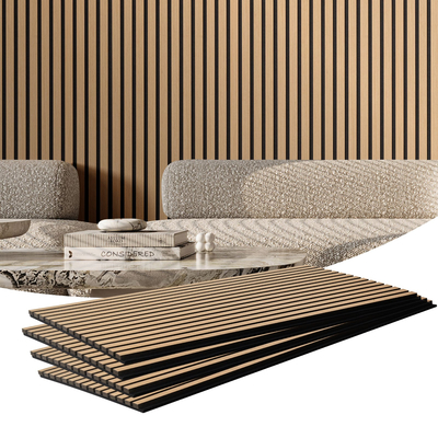 Ακουστικά πάνελ VEVOR Wood Slat 23,6 x 47,2 ιντσών για μοντέρνα διακόσμηση τοίχων ανοιχτό δρυ