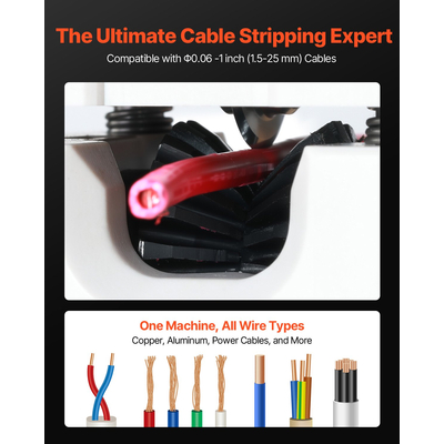 Χειροκίνητο μηχάνημα απογύμνωσης καλωδίων VEVOR 0.06-1 με το χέρι ή με τρυπάνι