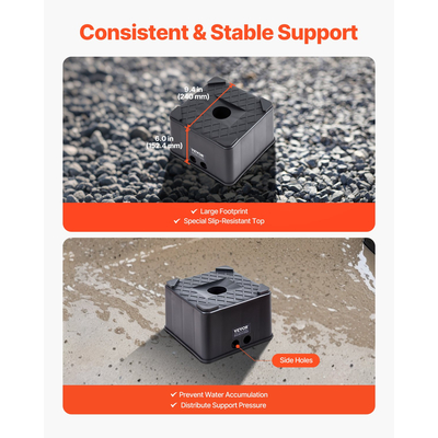 Μπλοκ ρυμούλκησης 2 τεμαχίων μπλοκ ισοπέδωσης τροχόσπιτων ύψους 6" 6000 λιβρών για 5η ρόδα