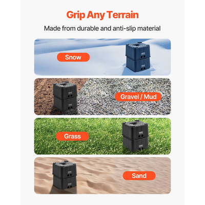 Μπλοκ ρυμούλκησης 2 τεμαχίων μπλοκ ισοπέδωσης τροχόσπιτων ύψους 6" 6000 λιβρών για 5η ρόδα