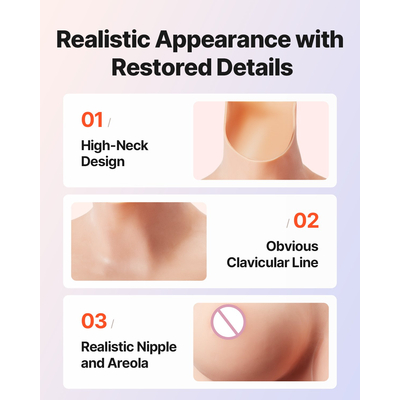 VEVOR Φορμάκι σιλικόνης D-Cup Θώρακα σιλικόνης για crossdressers Drag Queen