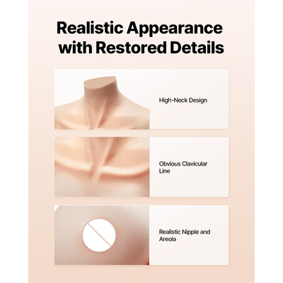 Ψεύτικο στήθος με ψηλό λαιμό H-Cup VEVOR σιλικόνης για Cosplay Drag Queen