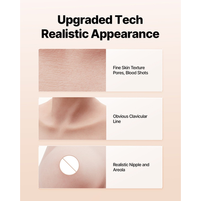 Ψεύτικο στήθος με ψηλό λαιμό D-Cup VEVOR σιλικόνης για Cosplay Drag Queen