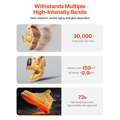 VEVOR Steel Toe Work Boots UK Size 8 Αδιάβροχα για Άντρες Αντιολισθητικά