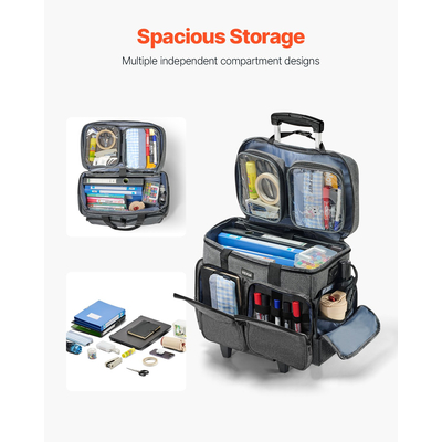 Τσάντα φορητού υπολογιστή VEVOR κυλιόμενη τσάντα 15,6 ιντσών για γυναίκες και άνδρες σε γκρι