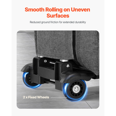 Τσάντα φορητού υπολογιστή VEVOR κυλιόμενη τσάντα 15,6 ιντσών για γυναίκες και άνδρες σε γκρι