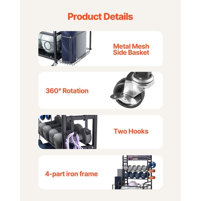 VEVOR Home Gym Workout Equipment Organizer Ματ γιόγκα Storage Weight Rack Dumbbell