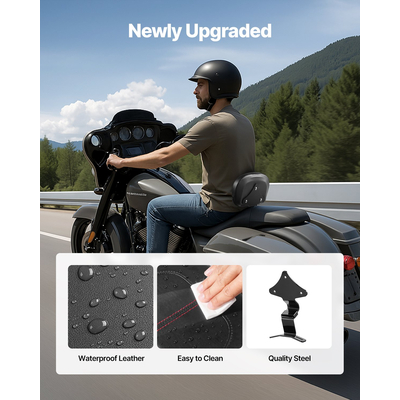 VEVOR Πλάτη Μοτοσικλέτας Sissy Bar για Harley-Davidson Touring 310mm