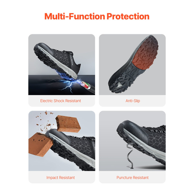 Ανδρικά παπούτσια VEVOR Steel Toe Παπούτσια US Size 11 Φαρδιά αθλητικά παπούτσια εργασίας Μαύρα