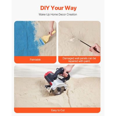 VEVOR 3D πάνελ τοίχου 4 Pack 48x24&#039;&#039; PU Stone-Look 32 τετραγωνικών μέτρων Κάλυψη Stone Yellow