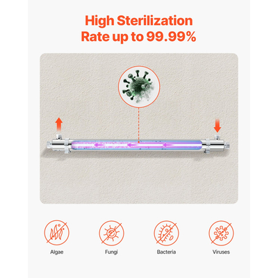 VEVOR 220V 55W UV καθαριστής νερού 12GPM Φίλτρο υπεριώδους καθαριστή νερού