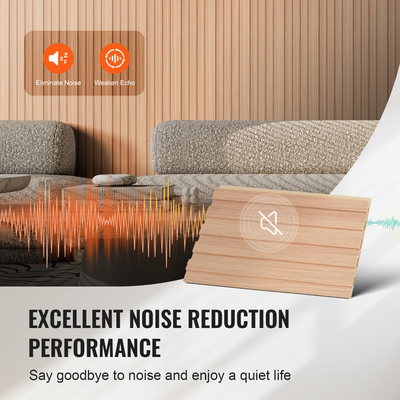 VEVOR Wood Slat Acoustic Panels 8 τμχ 96 x 6 ιντσών WPC για μοντέρνο ξύλο τέφρας τοίχου