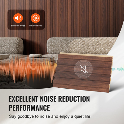 VEVOR Wood Slat Acoustic Panels 8 τμχ 96 x 6 ιντσών WPC για μοντέρνο τοίχο Dark Teak