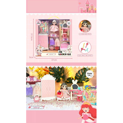 Σετ κούκλα με αξεσουάρ ομορφιάς - P80001B6 - 215357