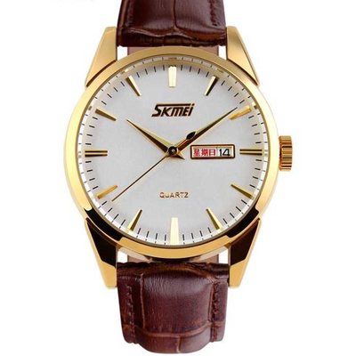 Αναλογικό ρολόι χειρός – Skmei - 9073 - Brown/Gold