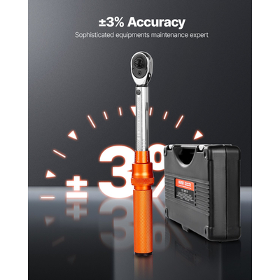 Σετ κλειδιών ροπής VEVOR Click 1/4 ίντσας με κίνηση 20-240 lbf-in/2.3-27.1Nm πορτοκαλί