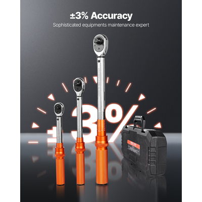 Σετ 3 κλειδιών ροπής VEVOR Click με κίνηση 1/4 3/8 1/2 ίντσας, διπλής κατεύθυνσης