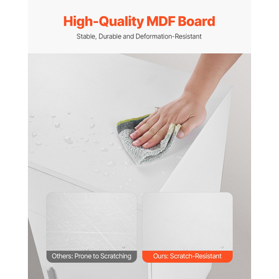 VEVOR Μικρό Γραφείο με Συρτάρι Παιδικό Γραφείο για Υπνοδωμάτιο Ξύλινο Απλό Τραπέζι Μελέτης Λευκό