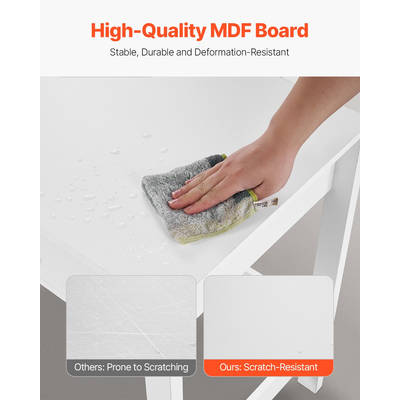 VEVOR Μικρό Γραφείο με Συρτάρια Παιδικό Γραφείο για Υπνοδωμάτιο Απλό Τραπέζι Μελέτης Λευκό