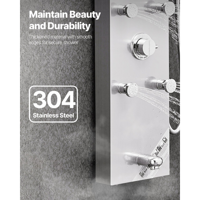 Σύστημα ντους VEVOR με στήλη από ανοξείδωτο χάλυβα, υδρομασάζ με κεφαλή βροχής