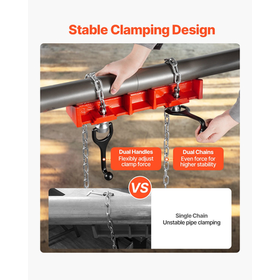 Μέγγενη συγκόλλησης σωλήνων Σφιγκτήρας συγκόλλησης σωλήνων 1/2" έως 8" με διπλές αλυσίδες και λαβές