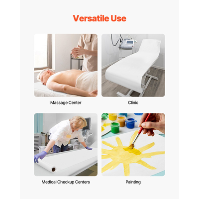 Χαρτί Ιατρικής Εξέτασης VEVOR 18" x 225ft, Ρολά Καλύμματος Μίας Χρήσης με Λείο Φράγμα