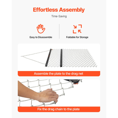 VEVOR Drag Harrow 4 x 5 ft Αλυσίδα Harrow Τσουγκράνα γκαζόν για ATV και UTV, Εξαρτήματα τρακτέρ