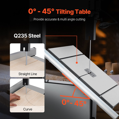 Πριονοκορδέλα VEVOR 13,39 ιντσών για ξυλουργική, πριονοκορδέλα πάγκου 440-846 σ.α.λ. 1100W 1-1/2HP