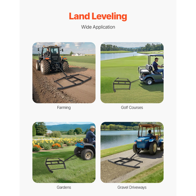 Σβαρνιέρα VEVOR Drag Harrow 74" Πλάτος ρυμούλκησης πίσω από σβάρνα Drag Harrow, χαλύβδινη, ισοπεδωτική μηχανή χαλικιού ATV UTV