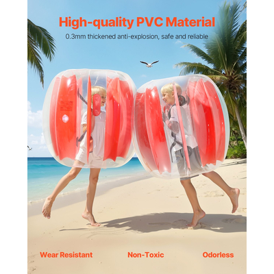 VEVOR 2 φουσκωτές μπάλες προφυλακτήρα 3FT/0.9M με σώμα PVC, μπάλα Sumo Zorb για εξωτερικούς χώρους