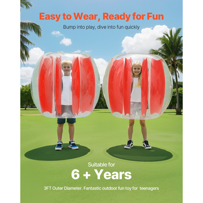 VEVOR 2 φουσκωτές μπάλες προφυλακτήρα 3FT/0.9M με σώμα PVC, μπάλα Sumo Zorb για εξωτερικούς χώρους