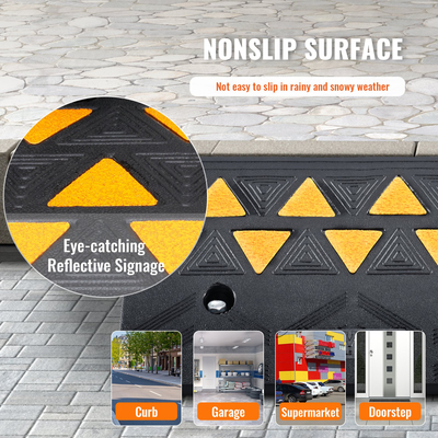 Ράμπα VEVOR από καουτσούκ για πεζοδρόμιο, ράμπα δρόμου για πεζοδρόμιο, 2 τεμάχια, ύψος 4,3", φορτίο 33069 λίβρες