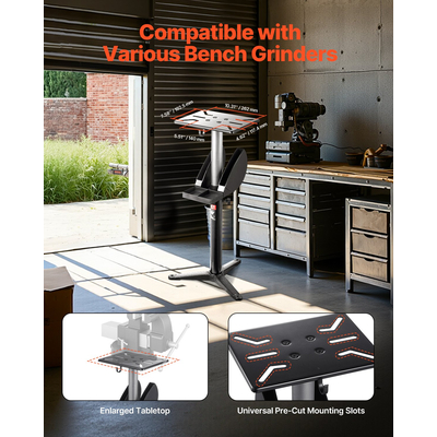 Βάση λείανσης πάγκου VEVOR, βάση δαπέδου λείανσης πάγκου, ρυθμιζόμενο ύψος 5 επιπέδων